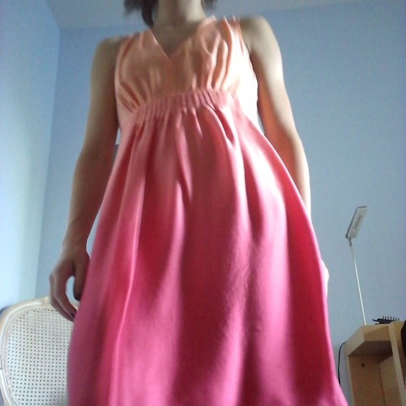 Gradient Orange to Red Silk Dress - Picture 6 of 9